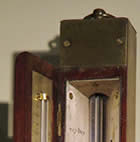 19th cent English Mahogany Trap Door Marine Barometer
