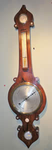 Very nicely proportioned rosewood Wheel Barometer