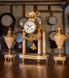 Striking French Garniture Set in Sienna marble