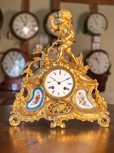 Charming gilt bronze 8 day French Mantle Clock