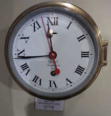 20th century brass 8 day bulkhead clock