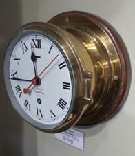 20th century brass 8 day bulkhead clock