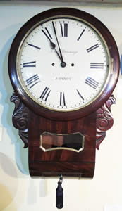 Very rare Striking Mahogany Drop Dial