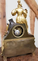 French gilt bronze & patinated bronze Mantle Clock