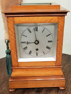 Satinwood single chain fusee Library Clock