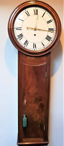 19th century Norwich Style weight driven 8 day Drop Dial Clock