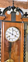 Charming small size Walnut Vienna Regulator Type Wall Clock