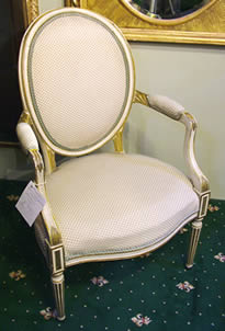 19th century gilt and cream painted French Fauteuil Chair