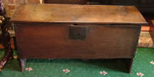 17th cent oak six plank Coffer