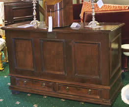 18th cent oak mule chest